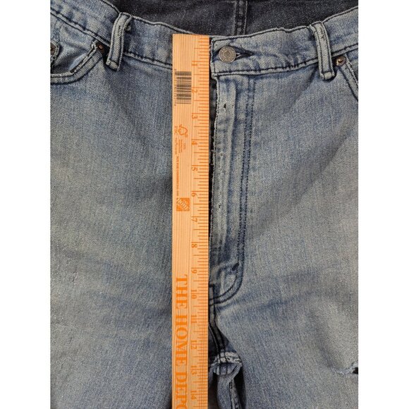 Levi's 550 Jeans Mens 42x34 Blue Relaxed Fit Tapered Distressed Ripped Holes Y2K - Picture 7 of 16